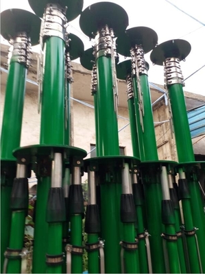 trolley based heavy duty 2mm wall 6063 aluminum tube 6-18m telescopic mast with tripod stand