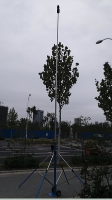 wêneya mast aerial 3/4 legs tripod trolley based heavy duty 2mm wall 6063 aluminum tube 6-18m telescopic mast