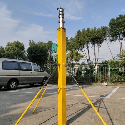 30ft 9m hand winch up vehicle mast telescoping antenna mast with steel plate stand portable