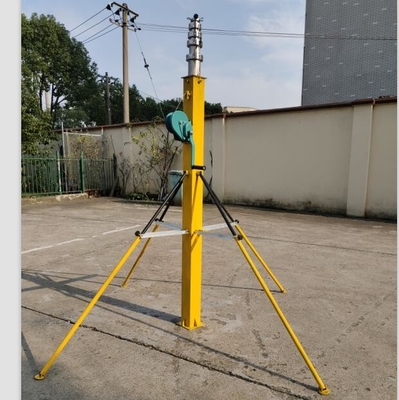 30ft 9m hand winch up vehicle mast telescoping antenna mast with steel plate stand portable