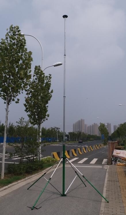 6 sections endzone camera pole 6--18m telescopic antenna pole and lightweight antenna tower hand push-up aluminum tube