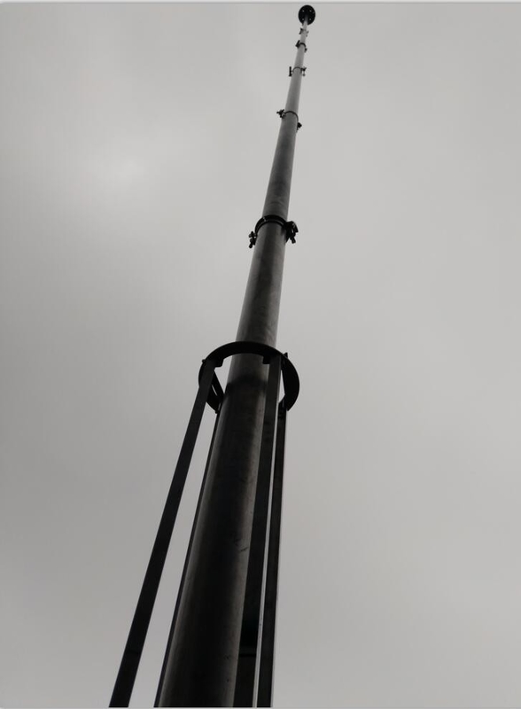extendable antenna mast 6m 9m aluminum mast light weight telescoping pole  hand push or winch up
