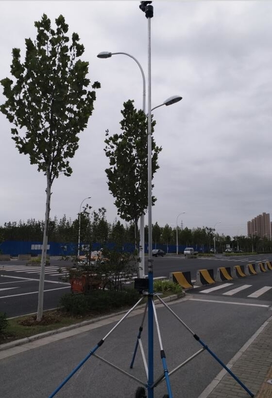 endzone camera with wireless control pan-head hard aluminum alloy tube mast 5 m ground based telescopic mast photography