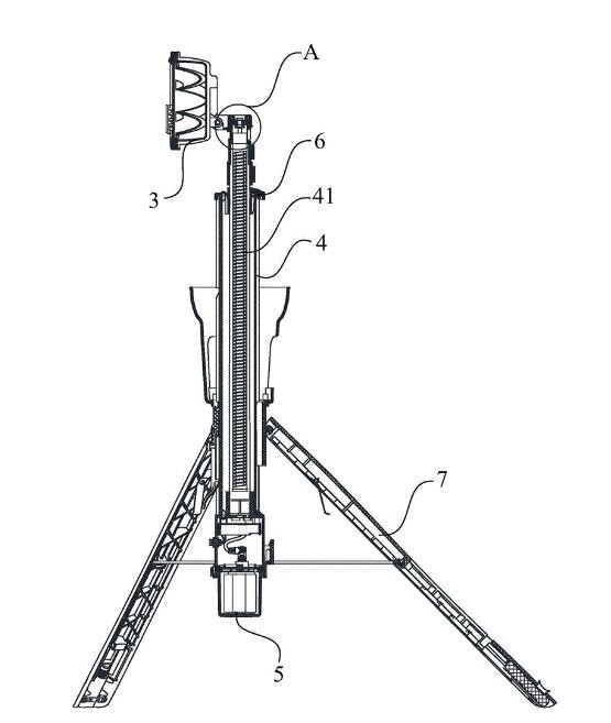 menara cahaya mudah alih winch type mast  light pole telescoping pole portable crank up heavy duty mast